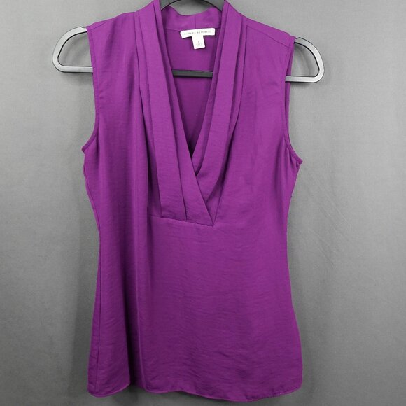 Banana Republic Womans Top 4 Purple Sheer Timeless Corpcore Statement Flowy Y2K - Picture 1 of 11